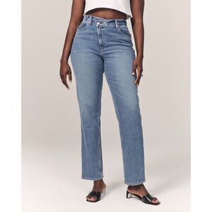 NWT Abercrombie 90s Straight Ultra High Rise Curve Love Jeans sz 24/00